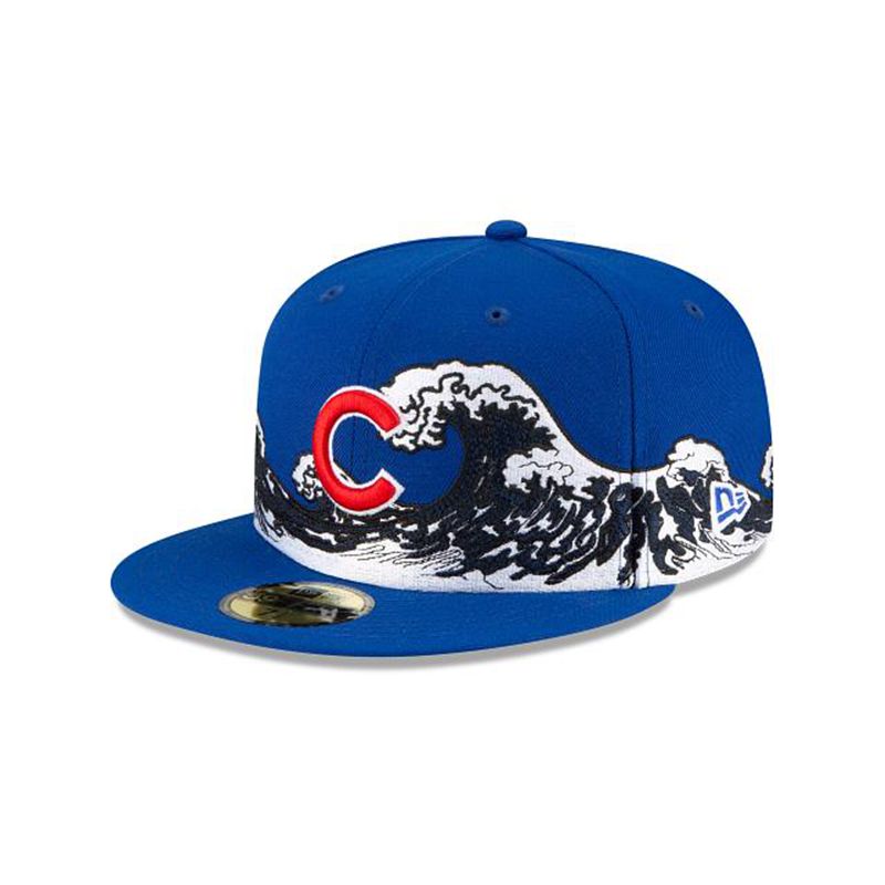 MLB Chicago Cubs Wave 59Fifty Fitted (KRB8513) - Blue New Era Caps